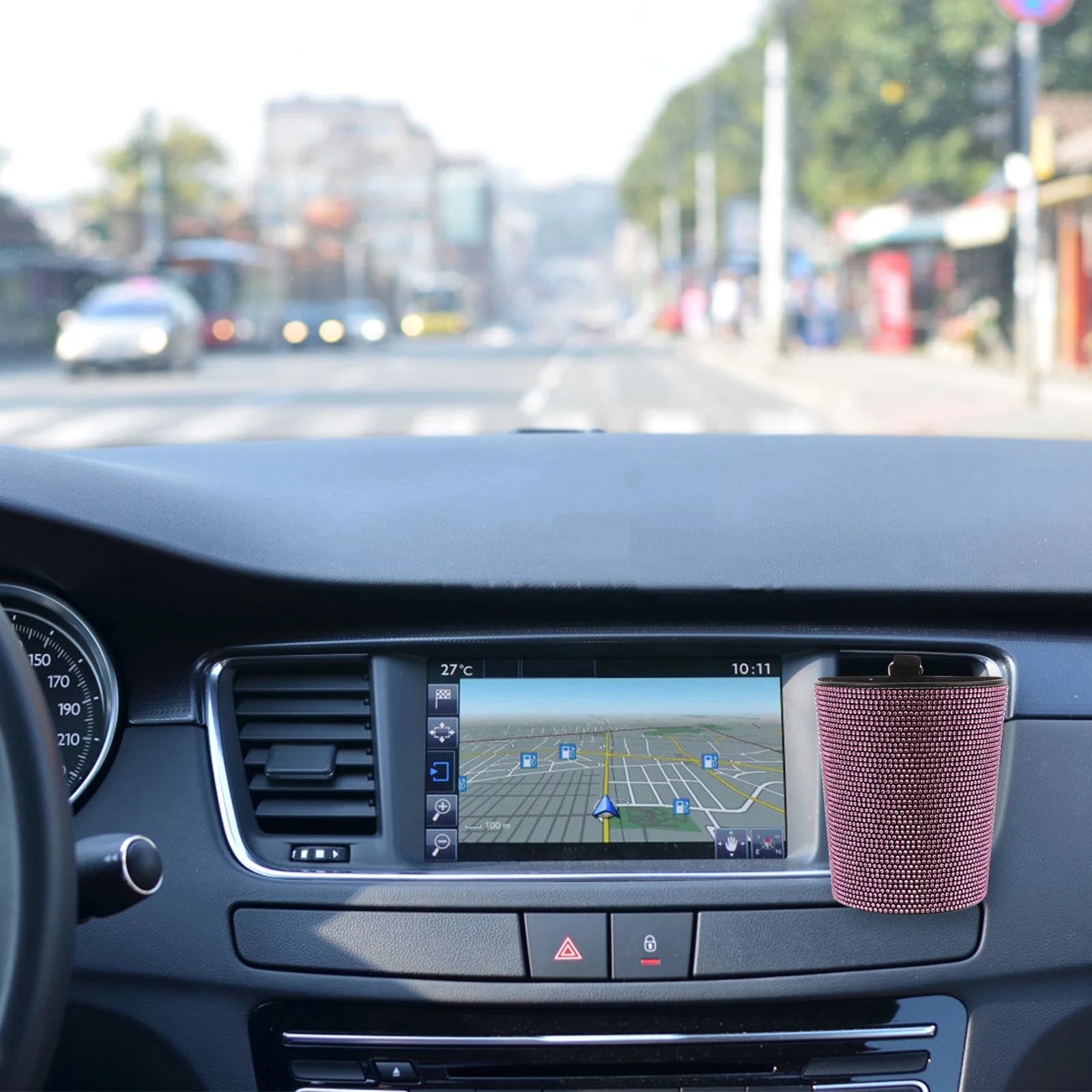 

Compact Car Trash Can Air Vent Garbage Holder Easy to Clean Long Term Use Modern Design Small Storage Trash