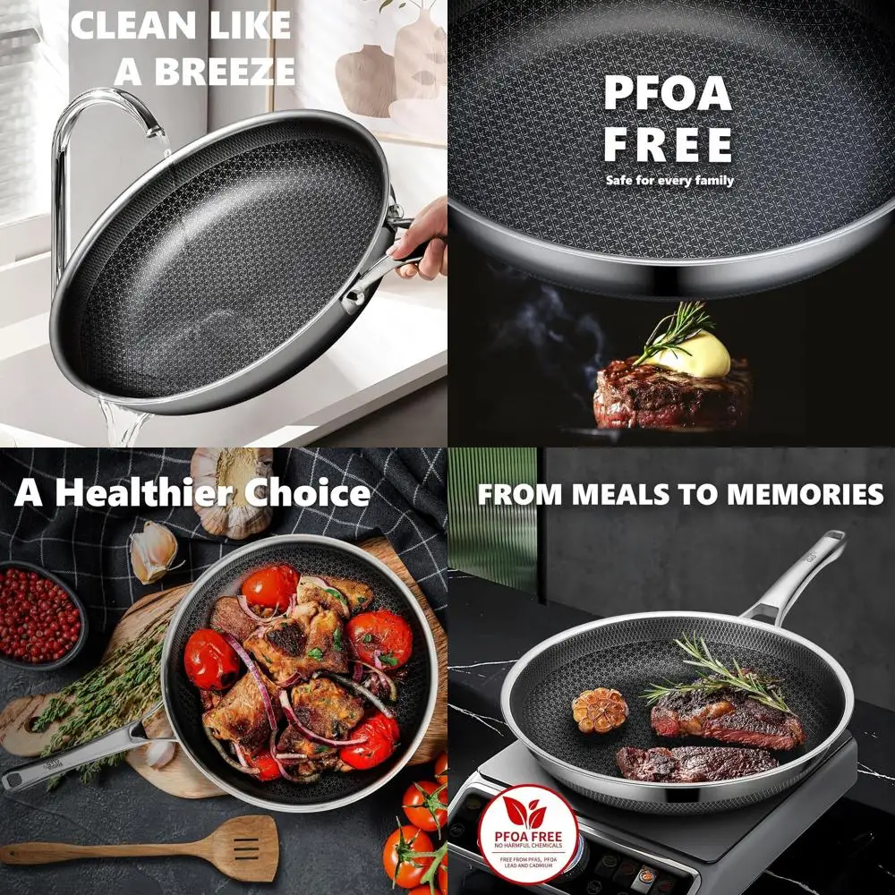 

Tri-Ply Nonstick Cookware Set (8, 10, 12) - PFOA-Free, Dishwasher & Oven Safe, Induction Ready