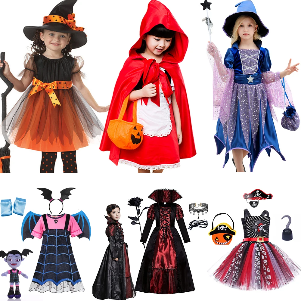 

Halloween Girl Costume 2024 Vampire Witch Cos Wednesdy Merlina Addams Ghost Bride Little Red Riding Hood Fancy Carnival Dresses