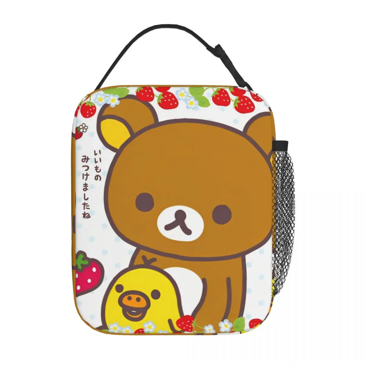 

Rilakkuma мультфильм клубника изолированные сумки для обеда большой емкости контейнер для обеда термосумка сумка-тоут ланч-бокс школьный пикник