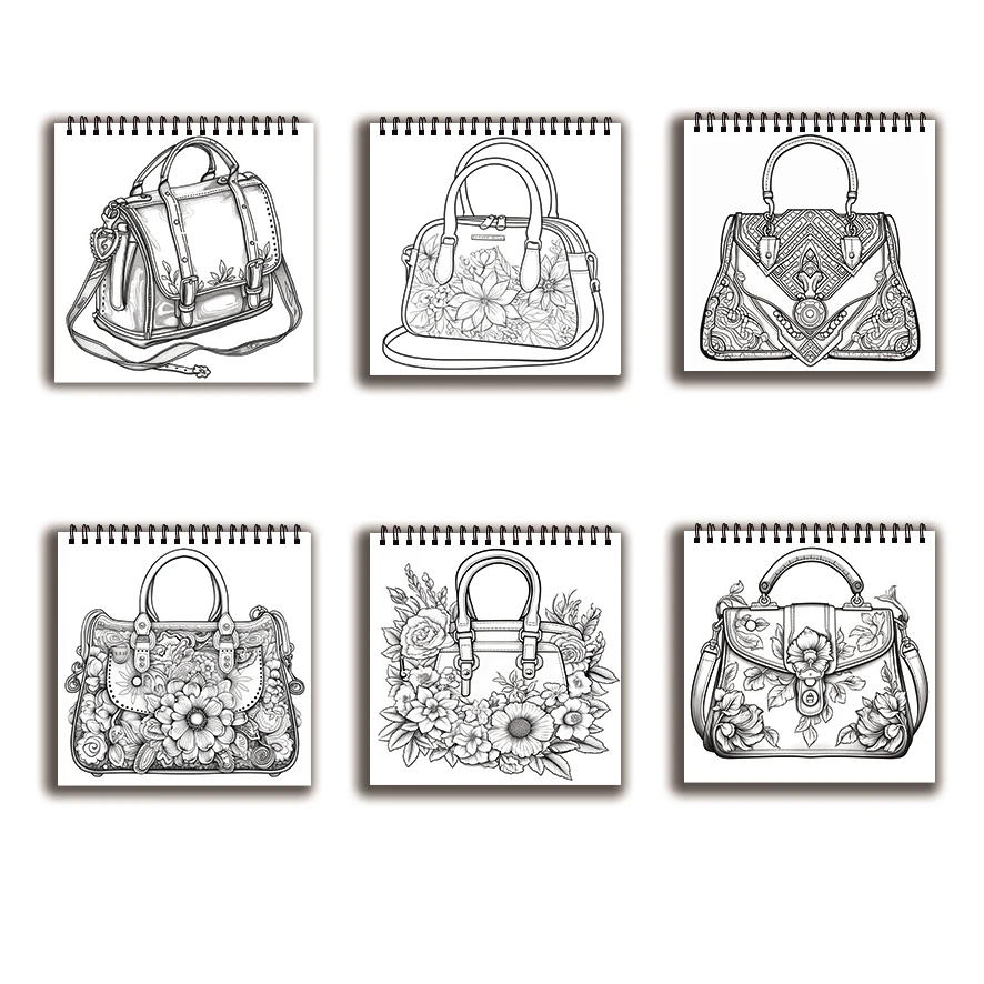 Coloring Book - 7.87x 7.87 Inch 32 Pages Fashion Clutch Coloring Book - Perfect Gift for Family or Friends