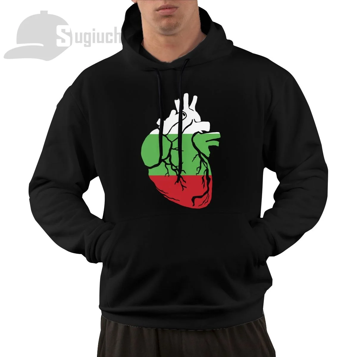 Bulgaria Anatomical Heart Shape Country Flag Cotton Pullover Hoodie Men Women Unisex Hip Hop Style Sweatshirt