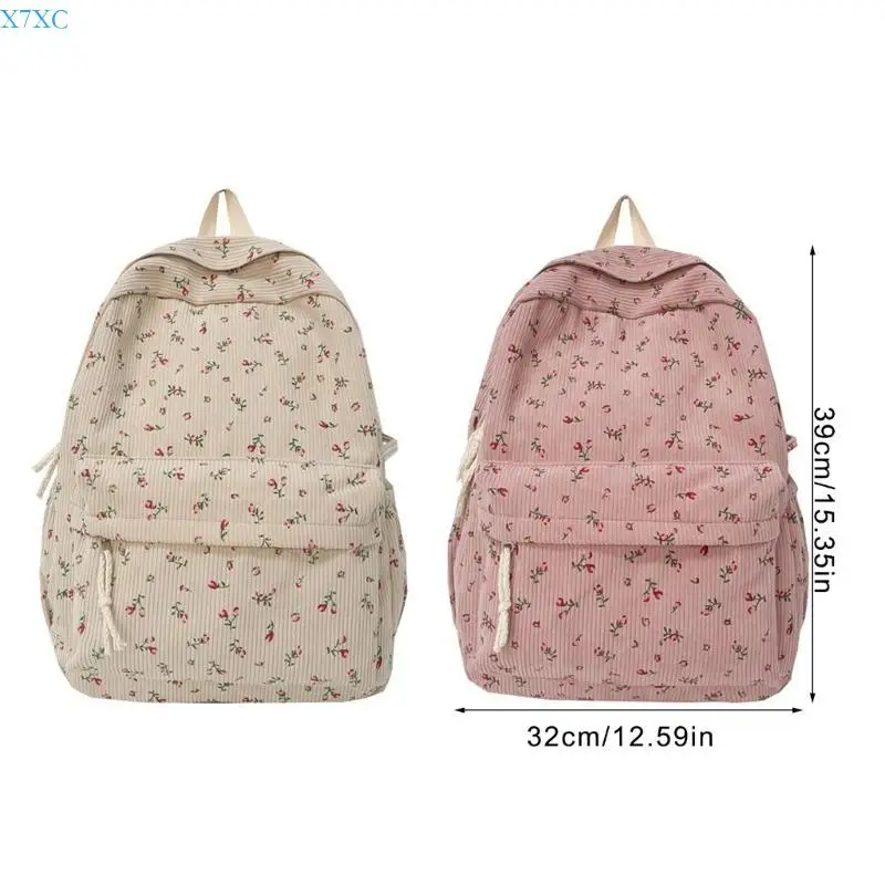 X7XC Styles giapponese zaino per adolescenti borse scolastica stampa fiore zaino daypacks per laptop