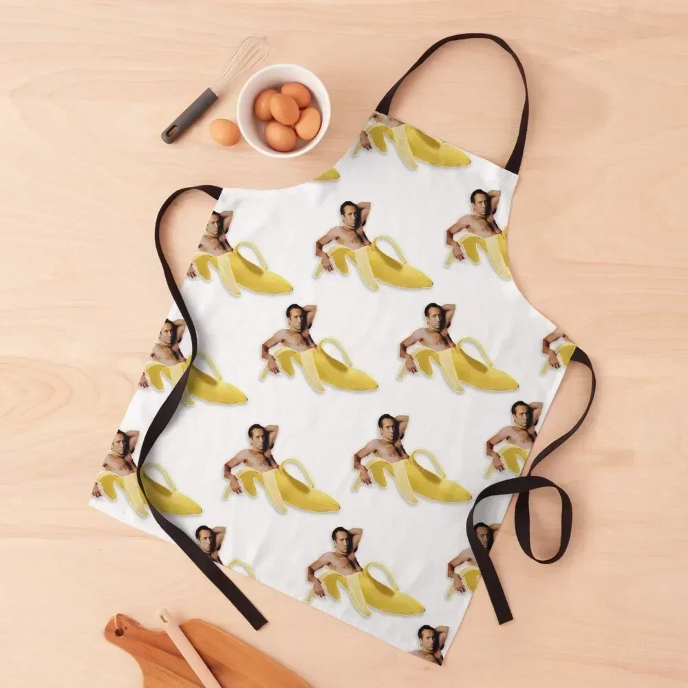 

Nicolas Cage Banana Pattern Apron cookings for women innovative kitchen and home items For Home Accessories For Woman Apron