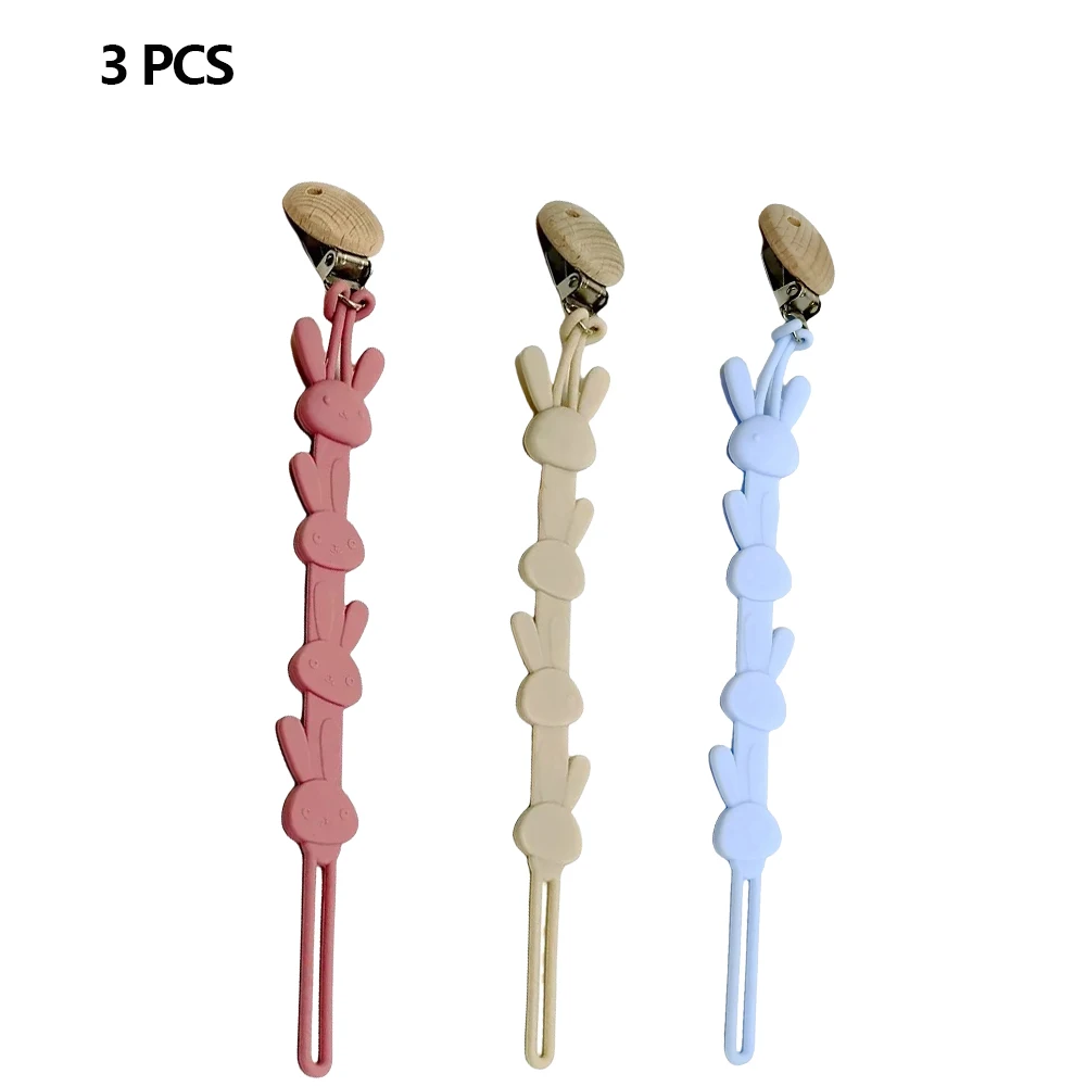 1/3/9PCS Silicone Pacifier Clip Pacifier Chain Teether Toys Anti-Drop Rope Daily Objects Loss Prevention Holiday Gift