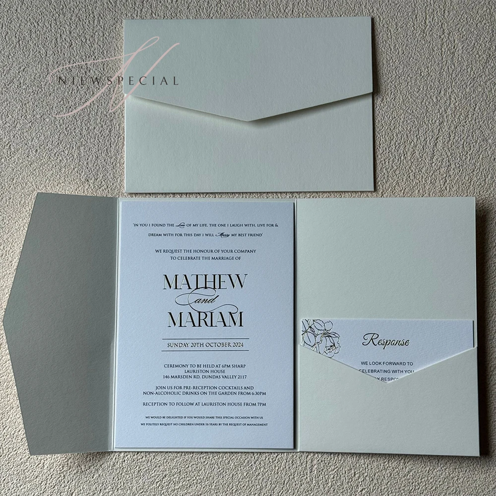 invitation card sleeves Eschaton Comes in packs of 100 sleeves 20pcs Off White Tri-Fold Invitation