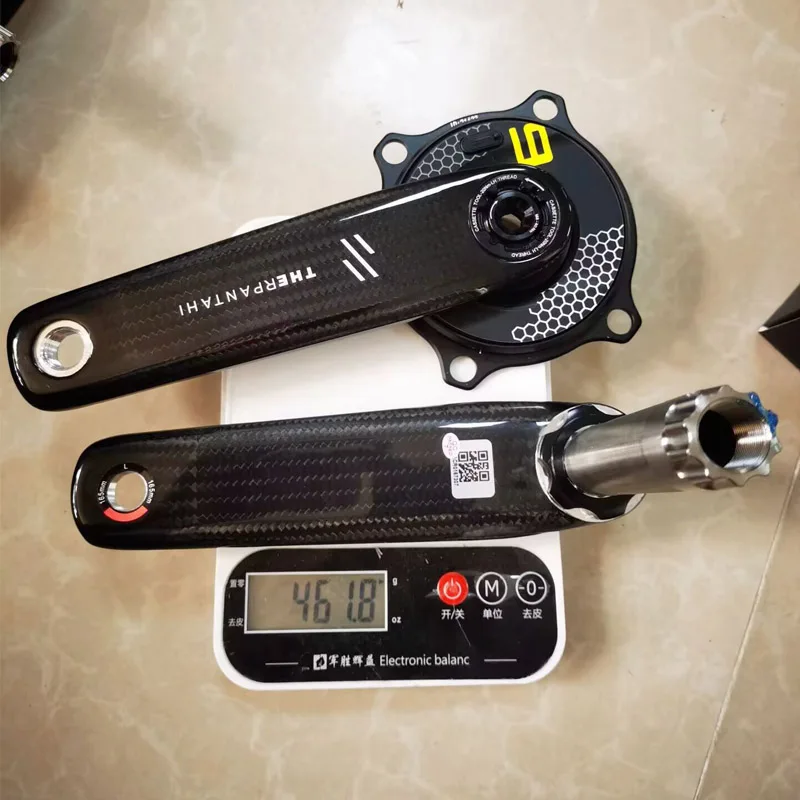 Carbon Fiber Road Bicycle Power Meter Crank 24mm Titanium Spindle 165mm/170mm Superlight Folding Bike Crankset 384g For Shiman O