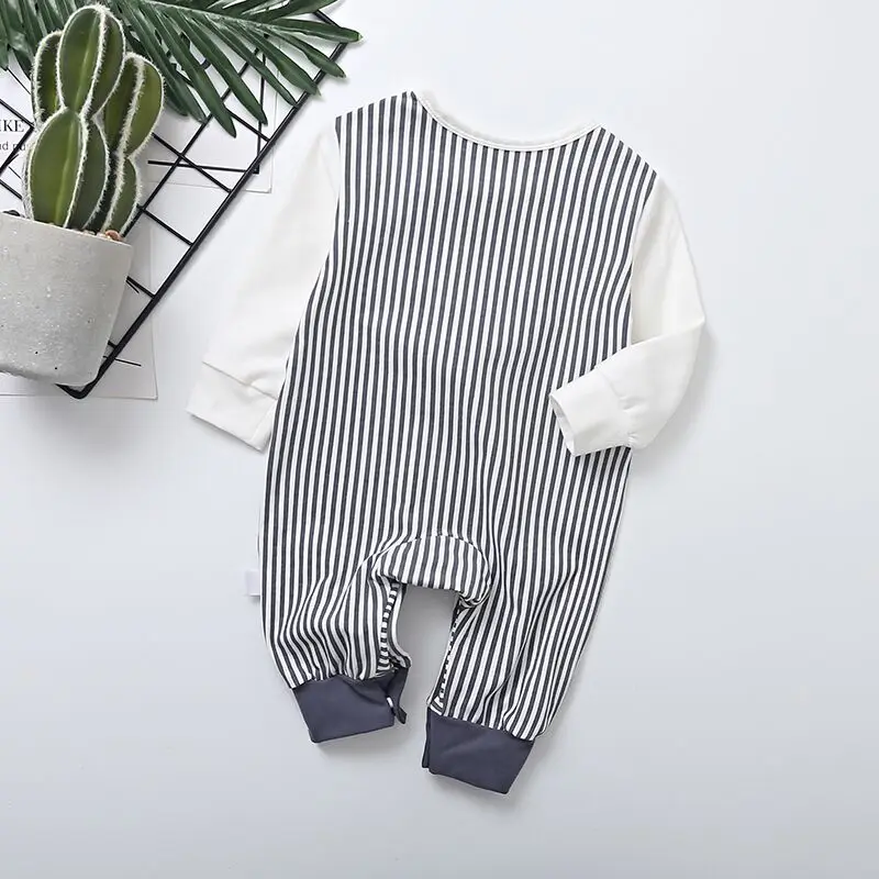 Spring And Autumn New Baby Jumpsuit Cute Baby Cartoon Animal Print Boys Girls Children Long Sleeve Jumpsuits Newborn Clothes