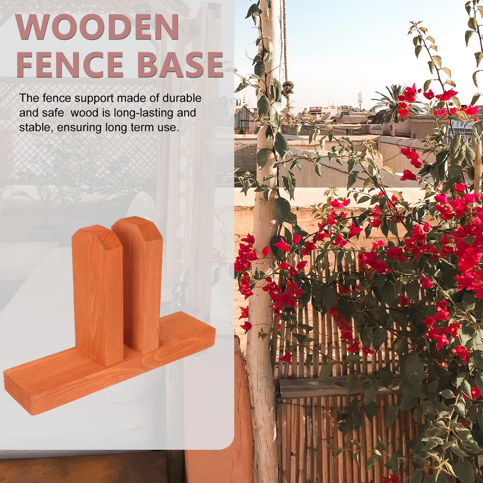 

Wood Garden Fence Base Stand Solid Durable Support for Small Fence Outdoor Yard Holder Fences Base Accessories