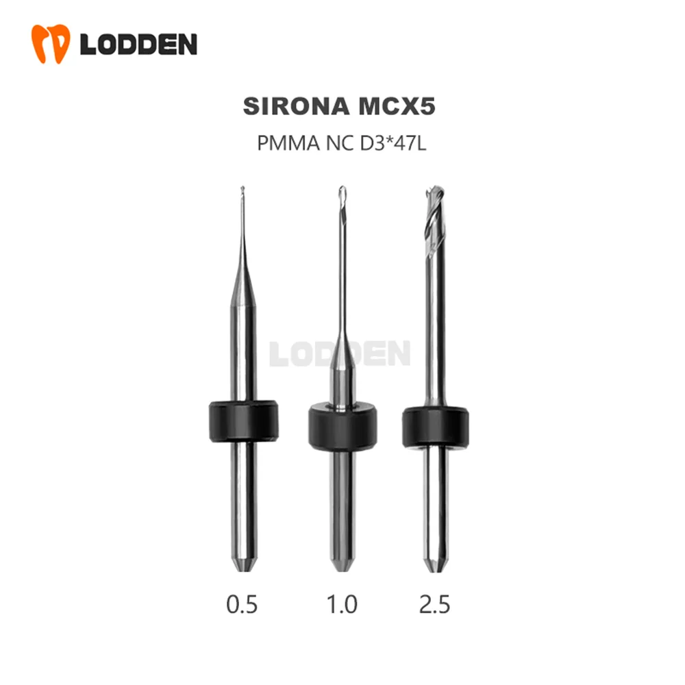 Bor Dental Lab, alat presisi bor Dental Lab cocok untuk Sirona MCX5 batang bor 3MM ukuran 0.5 /1.0 /2.5 untuk PMMA peralatan kedokteran gigi