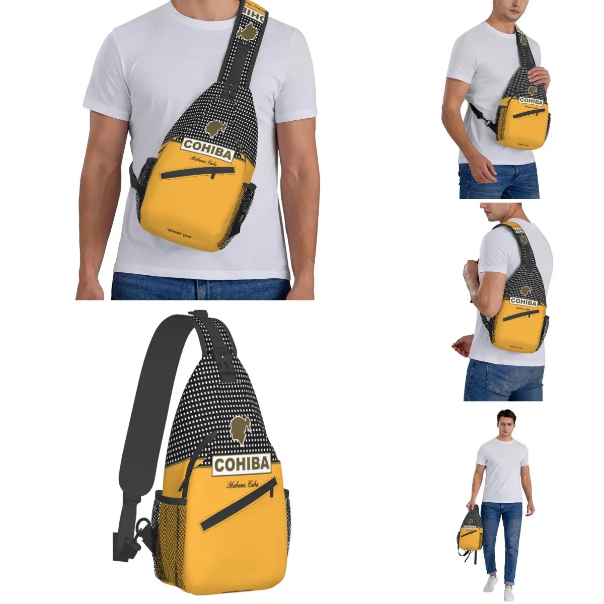 Cohiba Habana Cuba Cigar Crossbody Sling Bag piccola borsa a tracolla zaino Daypack per escursionismo borsa da viaggio all'aperto