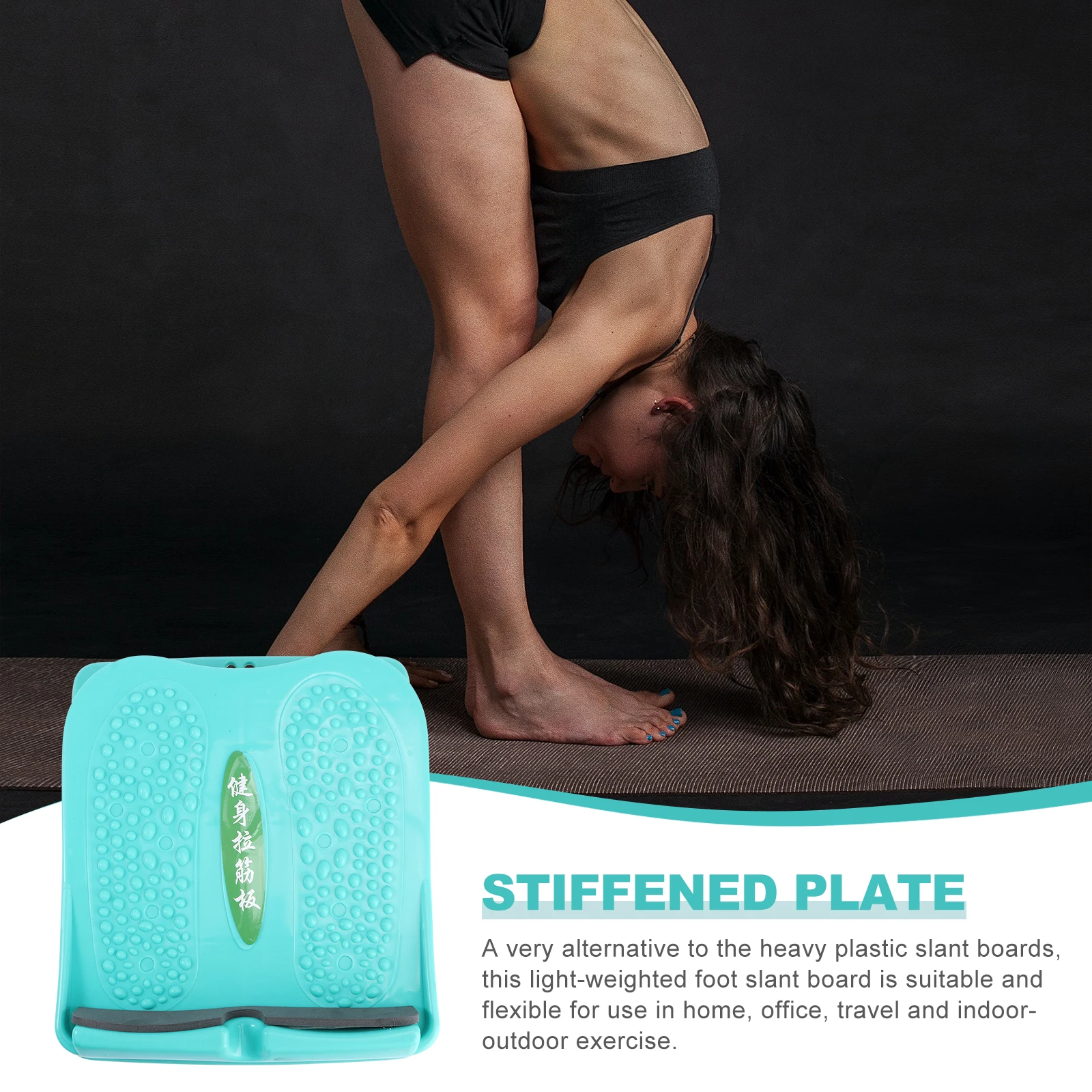 

Adjustable Fitness Calf Stretcher Incline Plate Foot Extension Pedal Acupressure Massage Non-Slip Blue Collapsible
