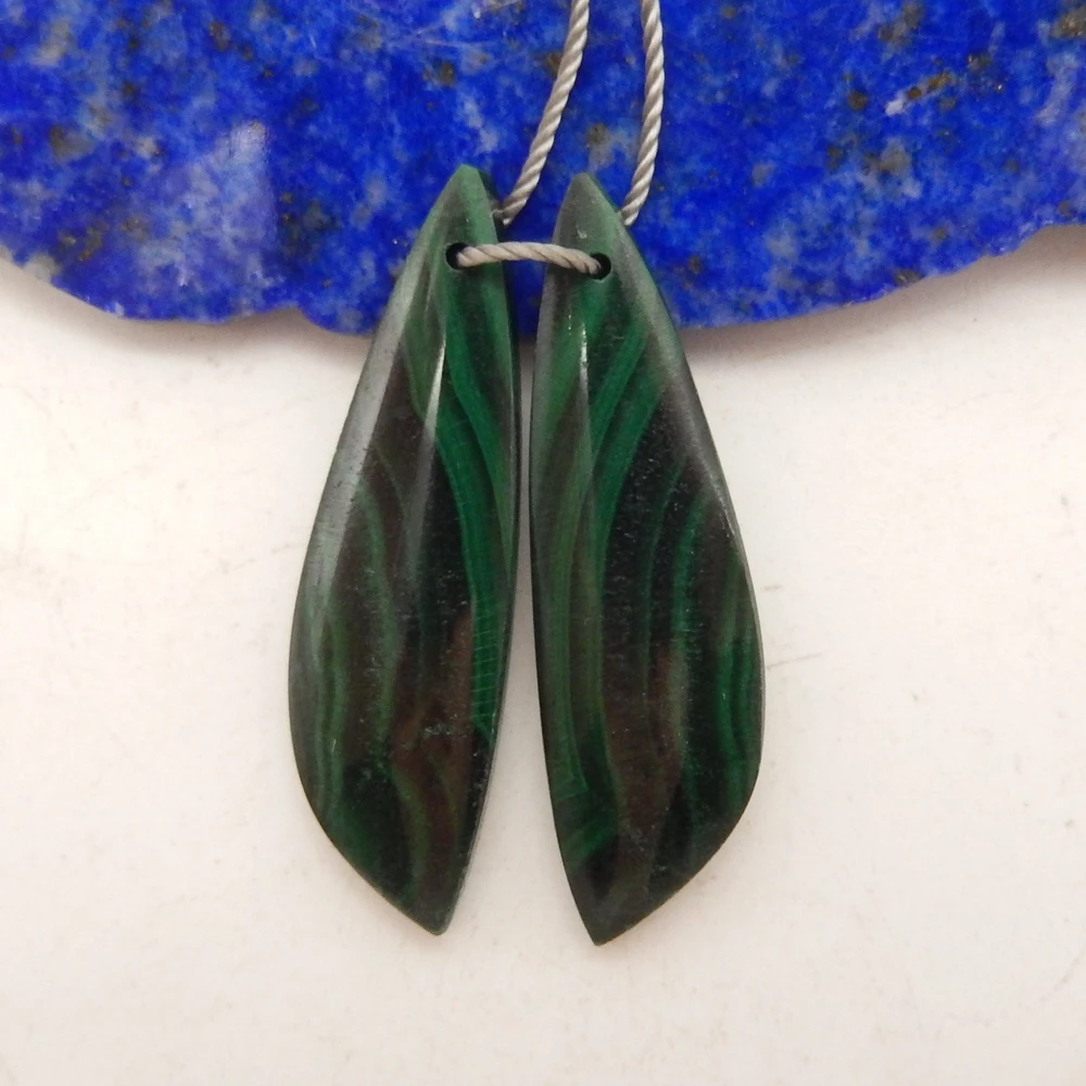 Natural Malachite Earrings Beads For Womens,Unique Gift DIY Semiprecious Stone Jewelry Accessories Genuine stone
