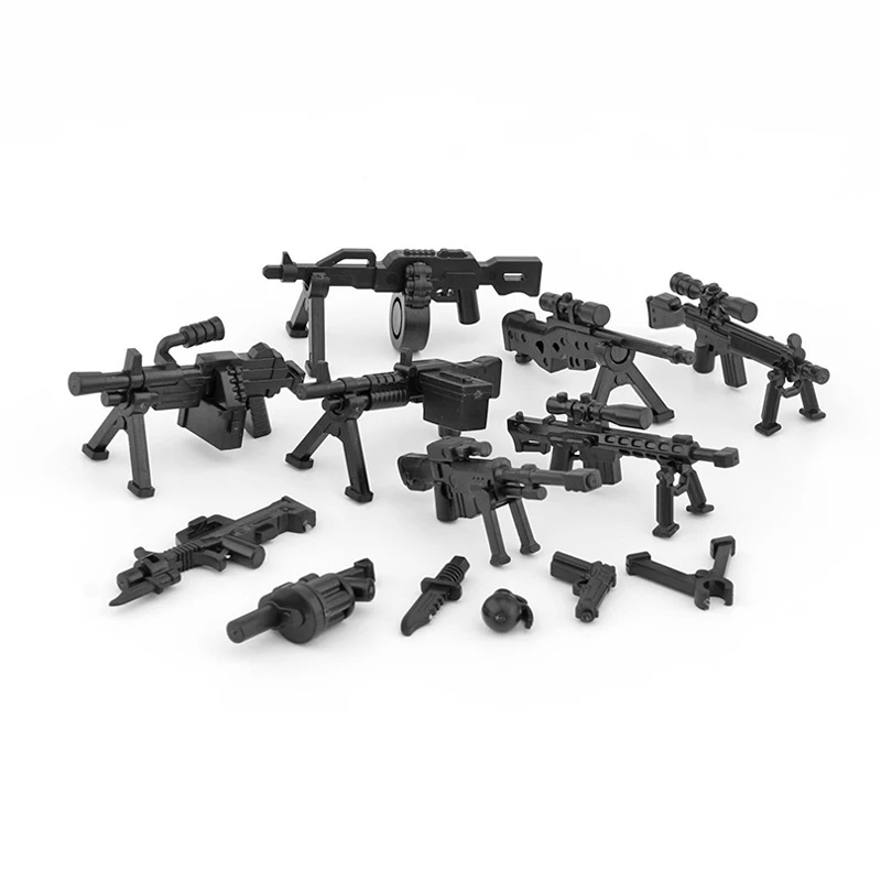 25/50/100/200Pcs Military SWAT Gun Cannon Building Blocks Weapon Army Police MOC Figure DIY Accessories Model Bricks DIY Toys