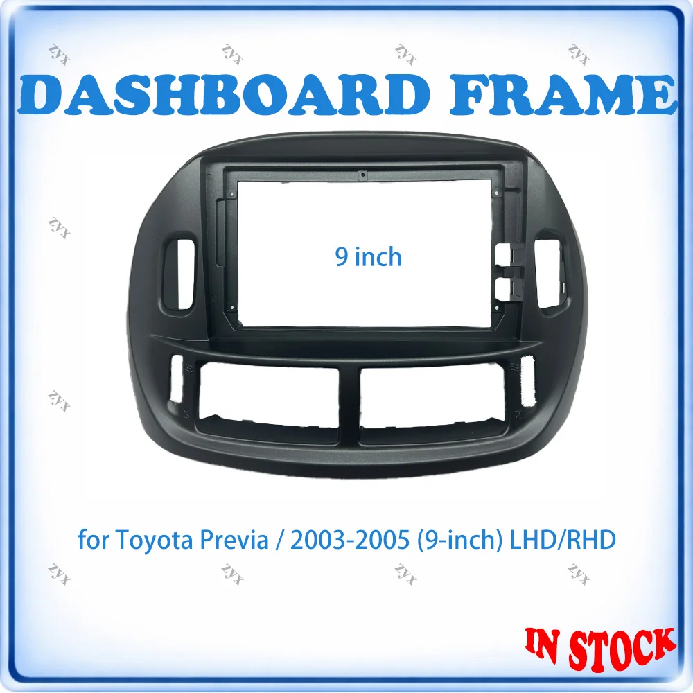 

Car Radio Fascia Frame For Toyota Previa 2003-2005 9 inch LHD/RHD Stereo Panel Wiring Harness Power Cable