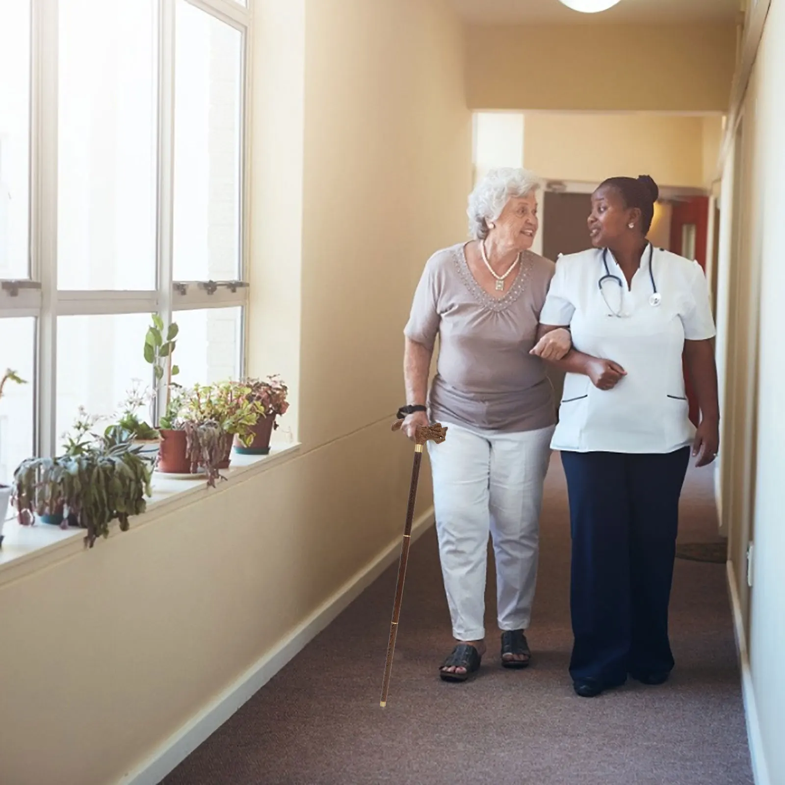 

Chicken Wing Wood Walking Stick Elderly Cane Detachable Outdoor Trekking Poles Anti Deform Long Lasting Practical Durable