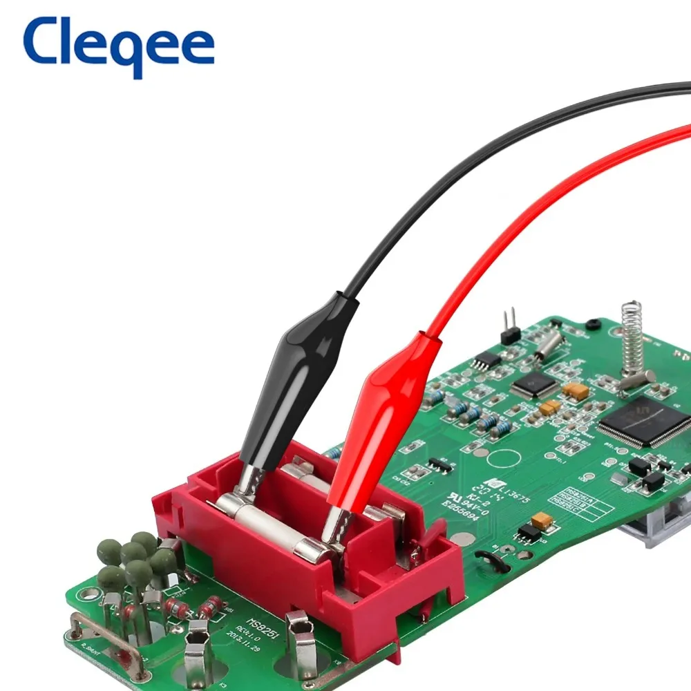 Cleqee P1038 2 Buah 4Mm Steker Pisang Ke Klip Buaya Multimeter Uji Timbal Aman Klip Buaya Uji Lunak Kabel Kawat 1M