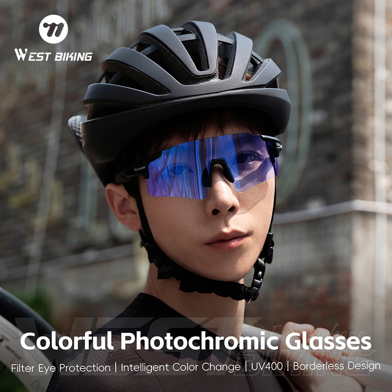 

Фотохромные велосипедные очки WEST BIKING, поляризационные очки для шоссейного велосипеда MTB, солнцезащитные очки с защитой UV400, ультра легкие спортивные очки
