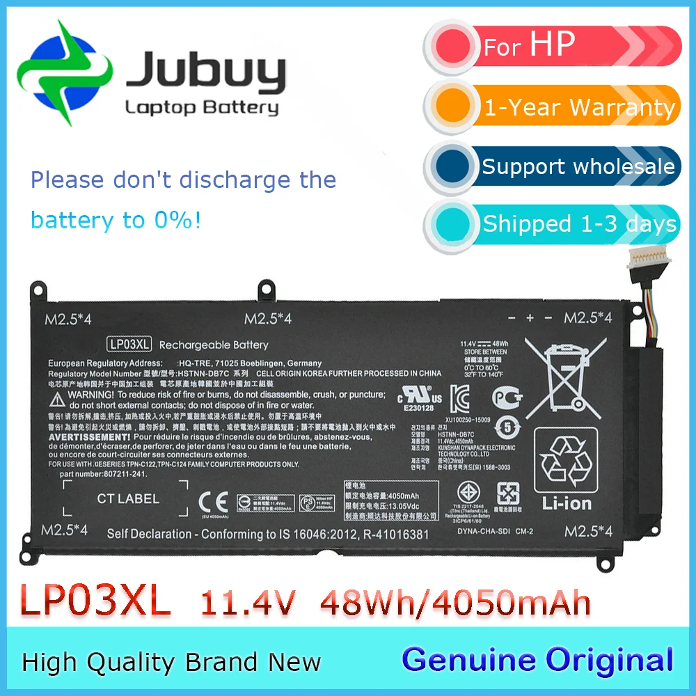 LP03XL 11.4V 55Wh Original Laptop Battery for HP Envy 14-J 15-AE 15-AH M6-P HSTNN-DB6X 804072-241