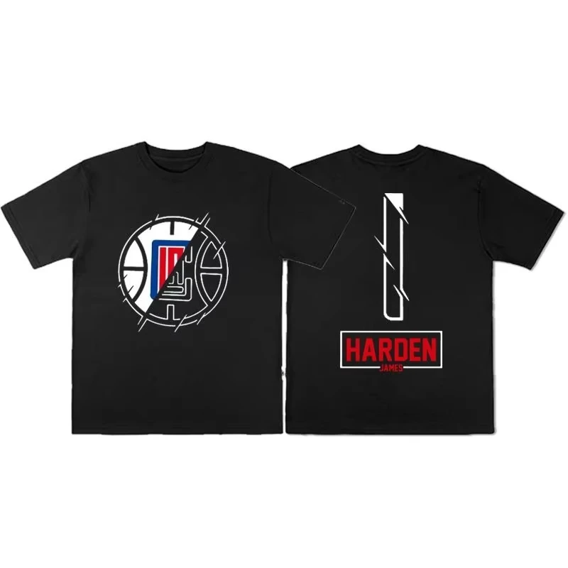 

Машинки для стрижки Harden No Мужская и женская футболка 1, американская ретро-баскетбольная футболка с круглым вырезом и принтом, свободная повседневная трендовая футболка с короткими рукавами