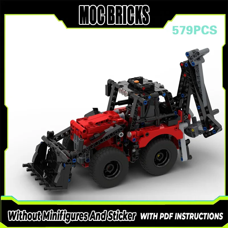

City Car Model MOC Building Bricks Heavy-Duty Backhoe Loader Modular Technology Gifts Holiday Assemble Children Toys Suit