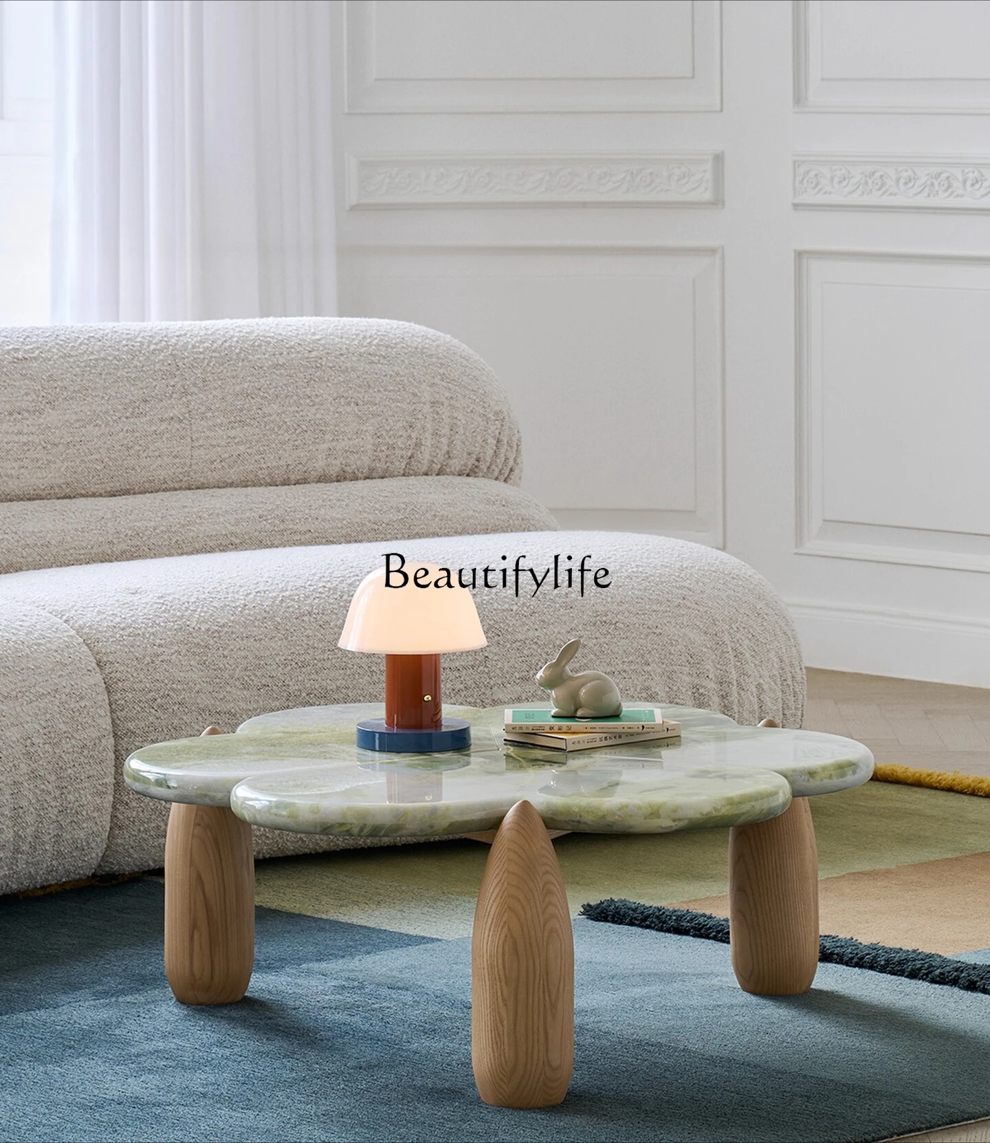 

Coffee table, retro style marble, modern simple light luxury style small tea table