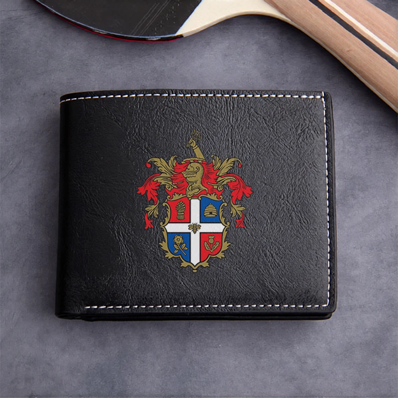Heritage Crest Embossed PU Leather Wallet for Men Premium Lightweight Durable Business Style Compact Design