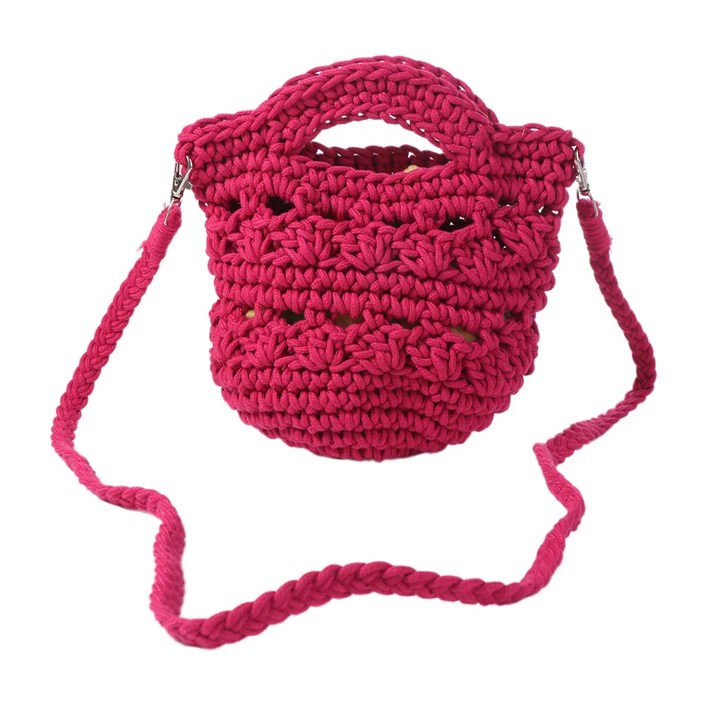 

Casual Summer Weaving Beach Bag Solid Color Knitting Crochet Shoulder Bag Vacation Korean Style Women's Handbags Ladies/Girls