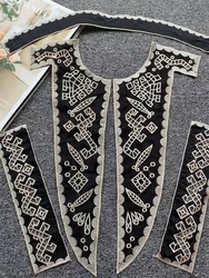 New hollow lace embroidery clothing European style stand shirt collar Patch for Clothing Sewing On Decoration DIY