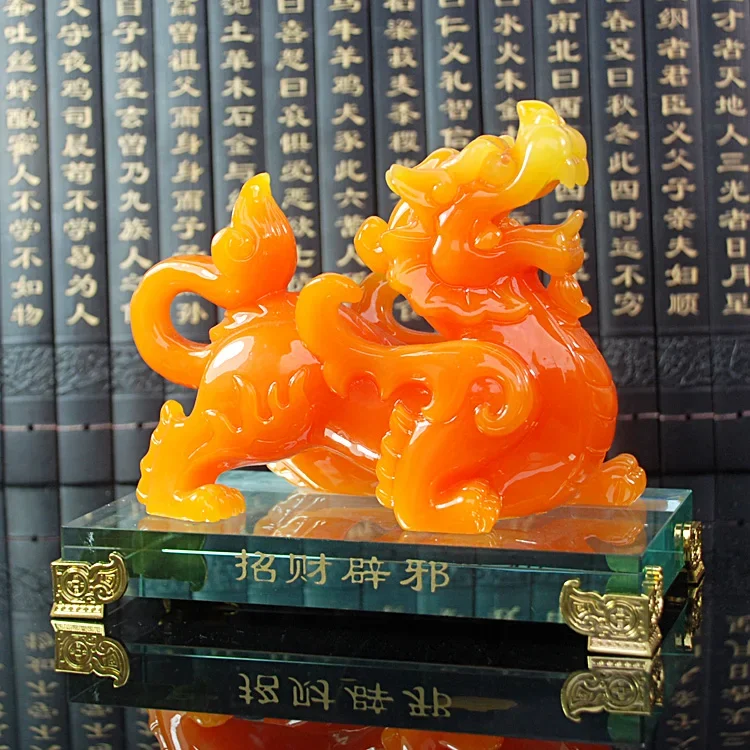 زوج 2 قطعة متجر المنزل شركة متجر تعويذة جلب الثروة المال حسن الحظ التنين PI XIU اليشم الراتنج فنغ شوي ديكور تمثال فني