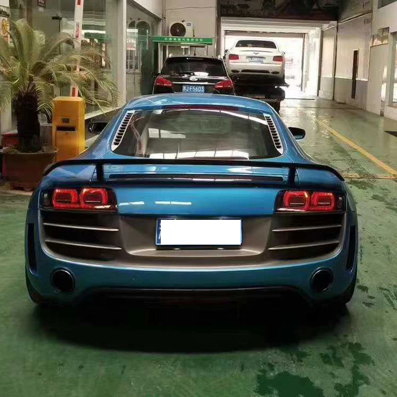 For Audi R8 V8 2008-2014 Carbon Fiber Car Rear Bumper Diffuser Rear Splitters Spoiler Back lip Car Accessories body kit
