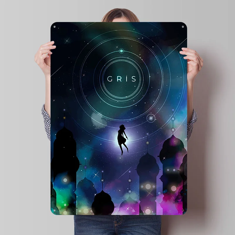 Gris Game Art Metallposter, personalisierte Wandkunst, Retro-Vintage-Blechschilder für Fans, Dekoration, Wohnaccessoires, Bar-Zubehör