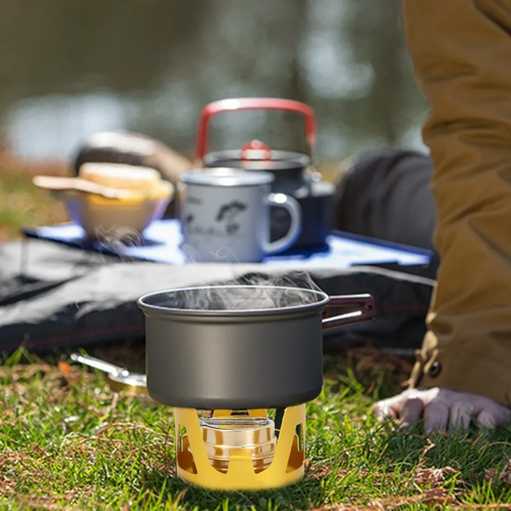 Durable Ultra Light Alcohol Stove Aluminum Alloy Windproof Spirit Burner Mini Burner Backpacking - view 2