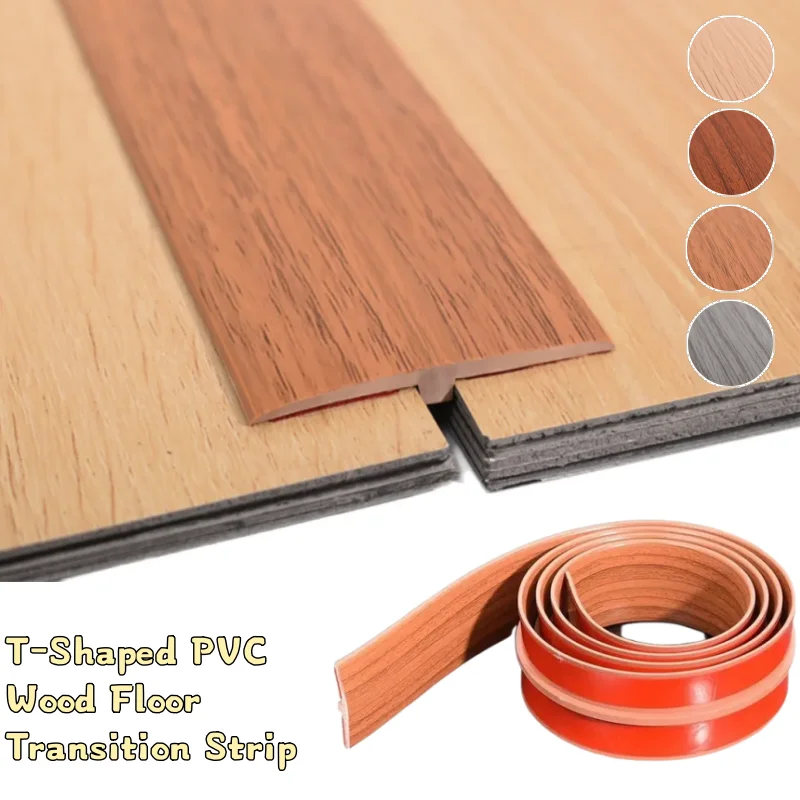 1pc 1/2m Floor Transition Strip Self Adhesive Wood Grain Edging Trim Strip Household Wear-resistant Divider Strip Doorway