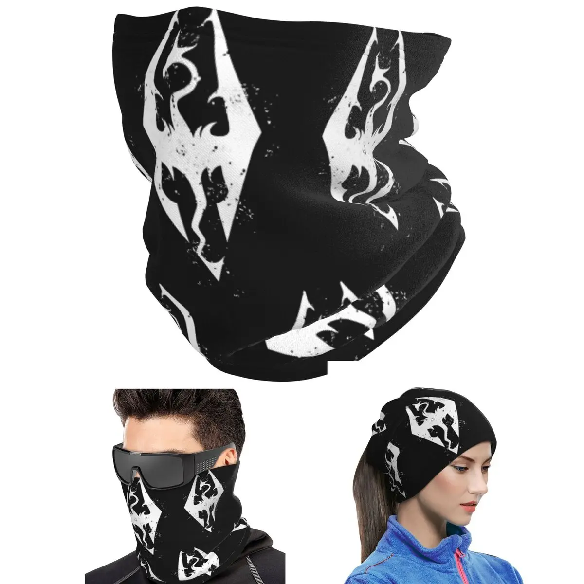 Logo Of Skyrim Perfect Gift Active Bandana Neck Gaiter Magic Scarf Hiking Fishing Balaclava For Men Women Adult All Season