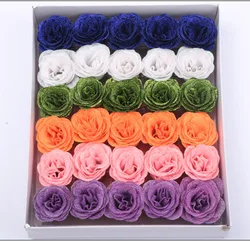 10/20/30/60pcs of 7cm Glitter artificial flower rose head DIY f girl friend refined bouquet gifts wedding Birthday home decor