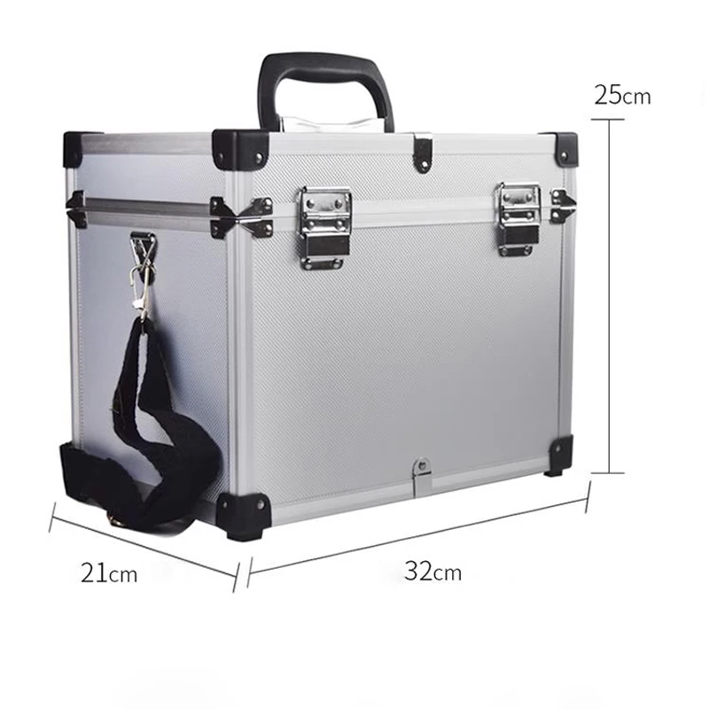 Aluminum Alloy Tool Box Portable Medical Aircraft Model Drone Storage Box Outdoor Tools and Instruments Case with Shoulder Strap