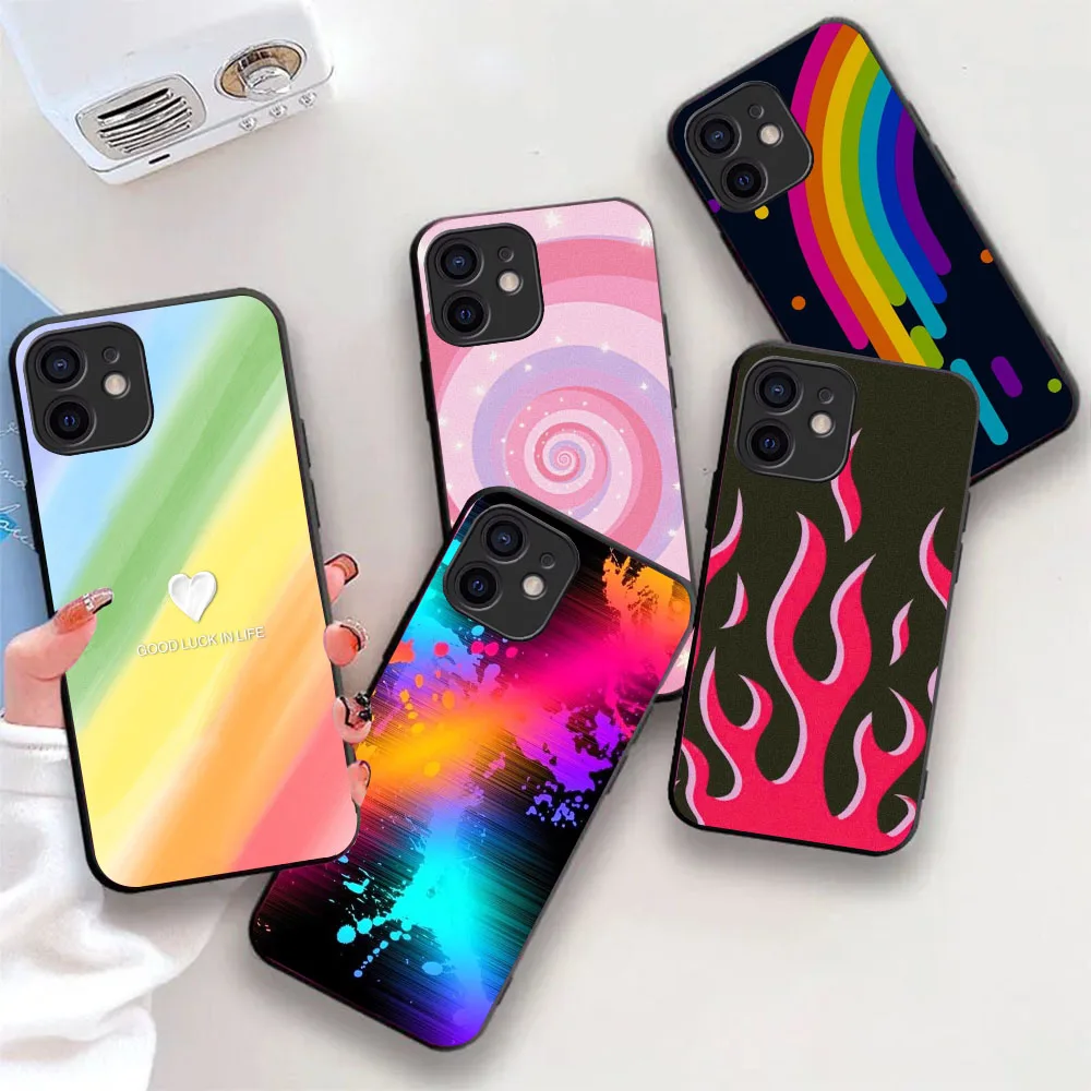 Flexible TPU Case For iPhone X XS 7 8 11 14 15 Plus Pro Max WX-24 Free Colorful