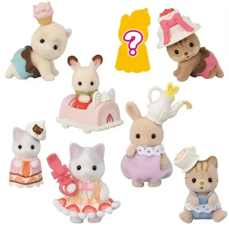 Sylvanian Families Girl Figures Calico Critters New Cake Party Series Girl's House Doll Handgemaakt kinderspeelgoed