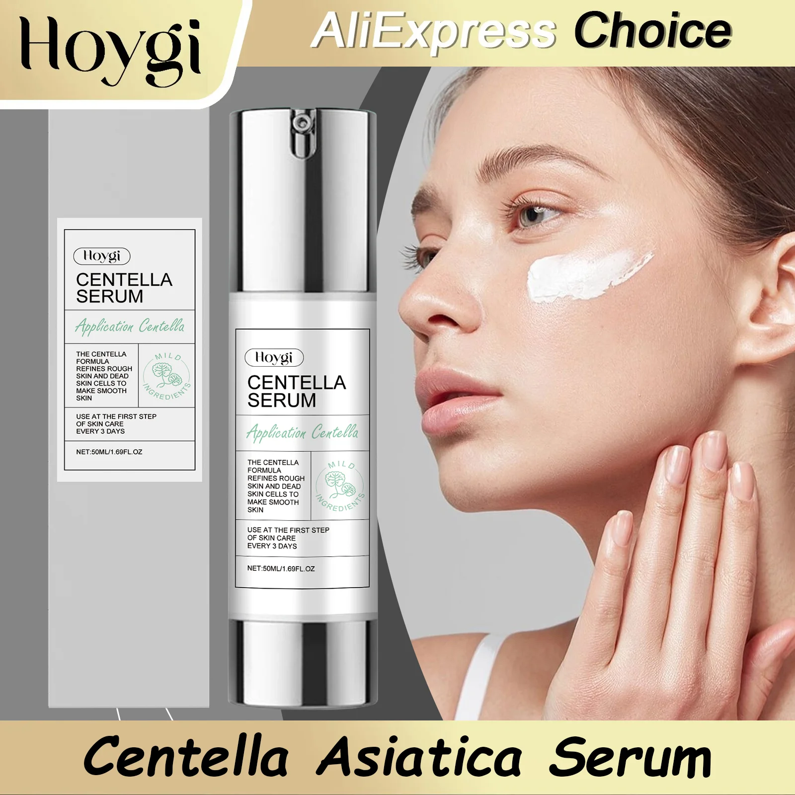 HOYGI Centella Asiatica Essence Desalination Fine Lines Spots Hyaluronic Acid Serum Hydrating Lightening Improves Rough Texture
