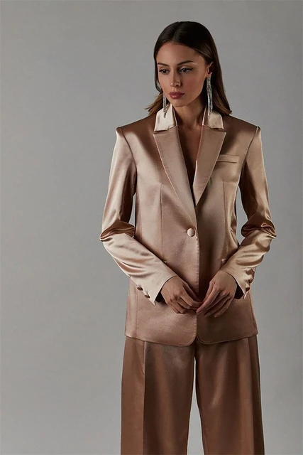 Designer 3 Pcs Women Suit Blazer Bra Pants Silk Satin Jacket Coat Formal Business Office Lady Wear Prom Dress Custom Made AliExpress 320