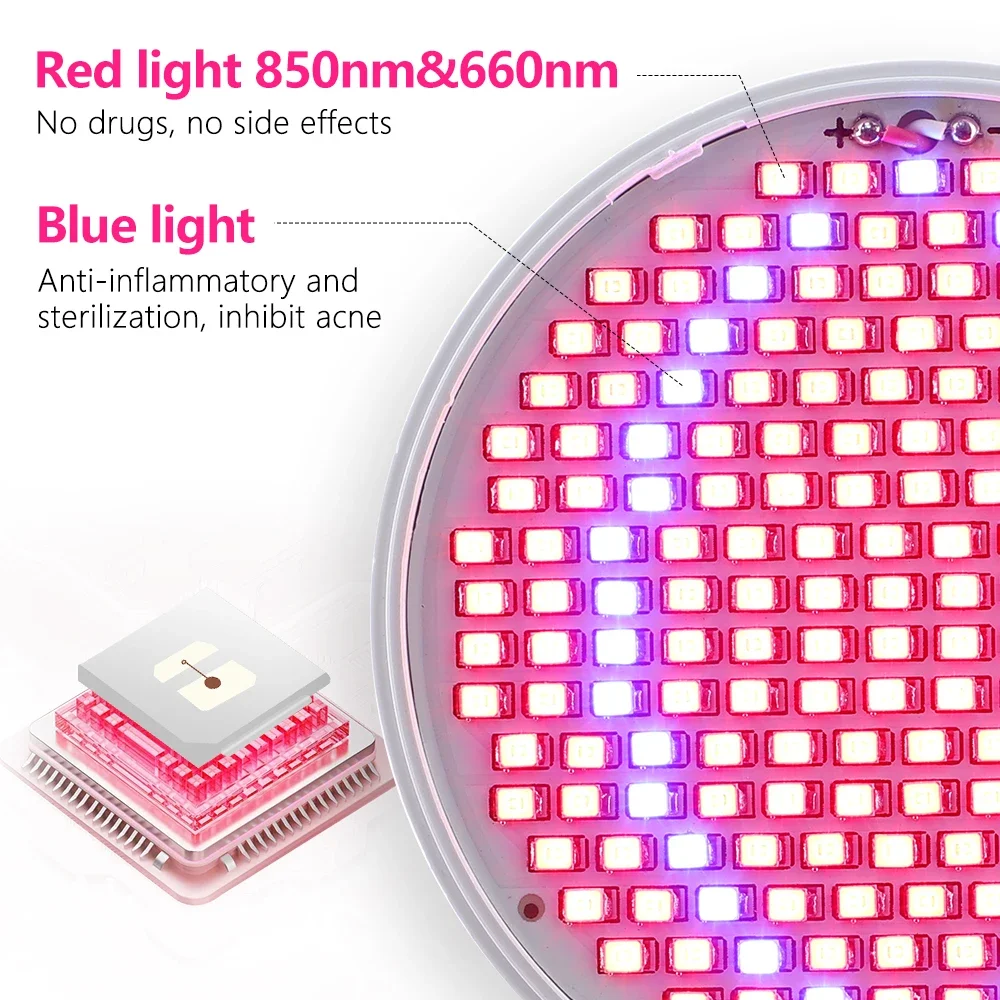 Anti-Aging Rot Blau LED Lichttherapie Glühbirne mit Lampenclip Rot 660 nm Nahinfrarot 850 nm Schönheit Ganzkörper-Hautpflege Schmerzlinderung