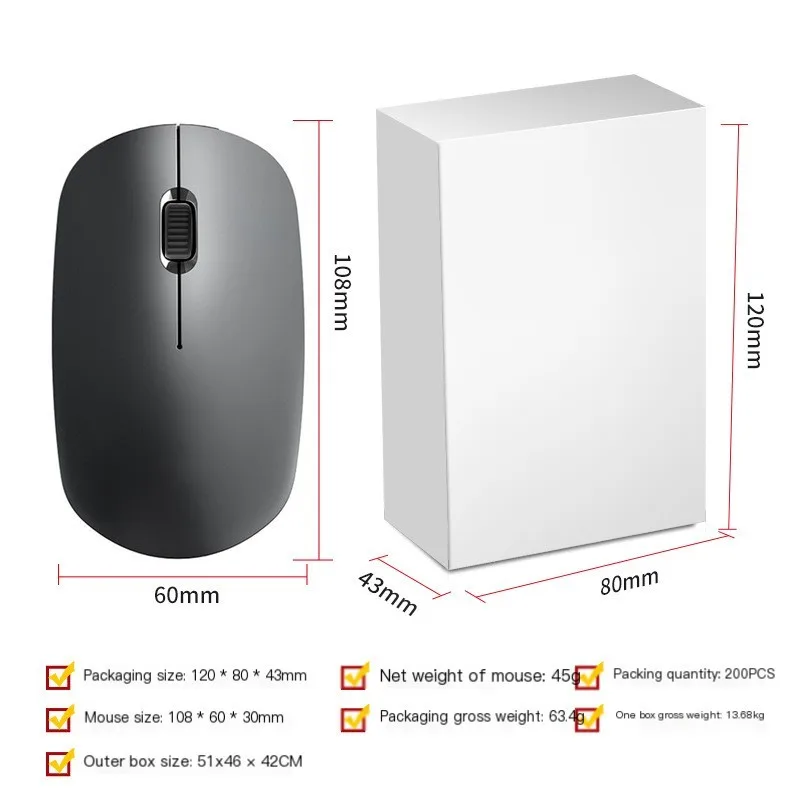 Souris optique sans fil 2.4G, muette, USB, ergonomique, pour ordinateur portable, bureau, business, e-sports, nouveau