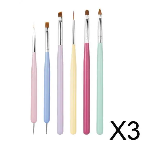 

3x6 шт. кисть для рисования ногтей двусторонняя ручка палитра нож палочка