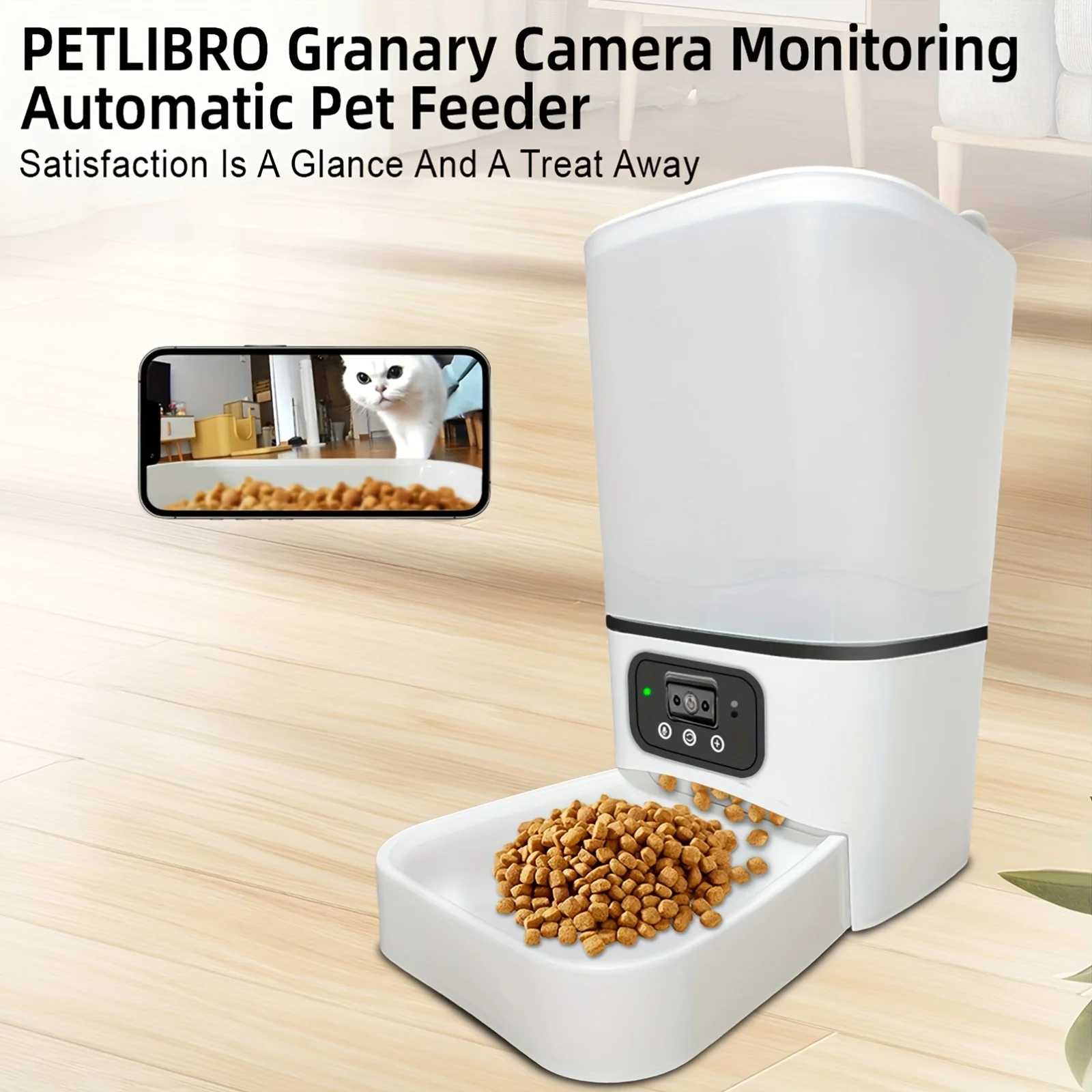 

2025 New Automatic Cat Feeder with Camera, 1080P HD Video with Night Vision Function, 2.4G Wifi Pet Feeder, with Two-Way Audio,