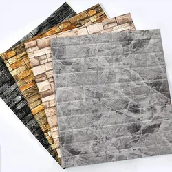 Self-adhesive 1-40pcs 38.5X35cm DIY 3D Wallpaper Retro Brick Pattern Wall Stickers Waterproof Room Decor Foam Home Decoration