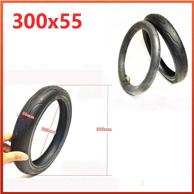 300x55 Inner Tube Tire12 Inch  For Etwow Electric Scooter Baby Carriage Trolley Inflatable Inside Outside Bag Tires Accessory