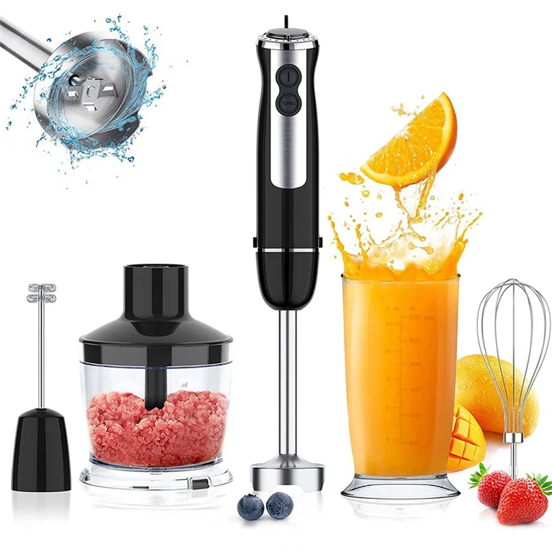 AB30-Handheld Electric Blender, 5-In-1 Chopper, Whisk & Food Processor For Baby Food, Smoothies, Soups EU Plug