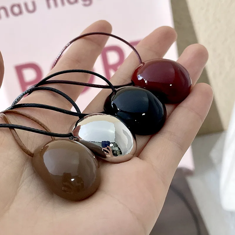 Fashion Jewelry Geometric Oval Water Drop Pendant Necklace for Women Long Style Sweater Chain Party Gifts Cool Trend Accessories