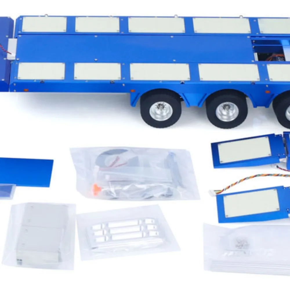 

Degree 1/14 Metal Heavy 4Axle Steering RC Trailer 997 V2 Adjustable Length Width For Toy TAMIYA 56379 Remoted Tractor Truck Cars
